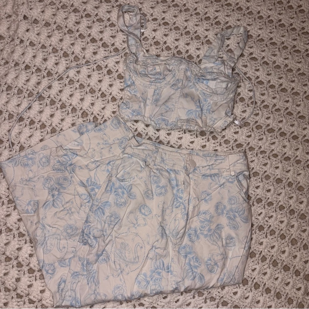 For Love And Lemons Blue Floral Set